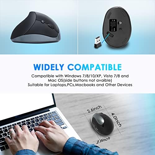 Right Hand Ergonomic Vertical Wireless Mouse Type C Rechargeable 6 Btn Mice