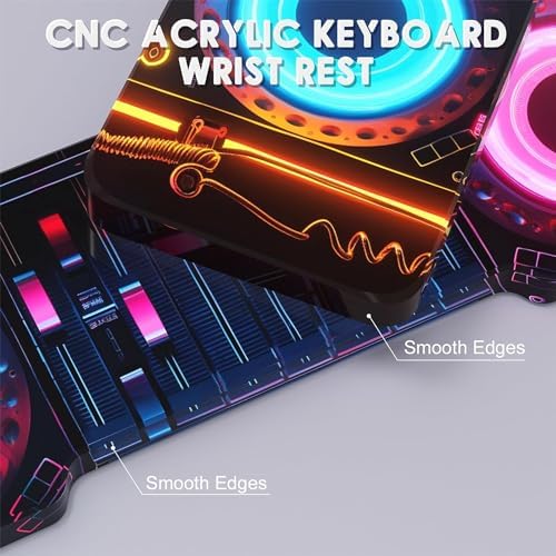 Punk Acrylic Keyboard Wrist Rest - Compact 60% Keyboard- Mechanical Keyboards Ergonomic Palm Rest for Computer Keyboard,Anti-Slip Base,Wrist Pad for Laptop,Office & Home-Easy Typing