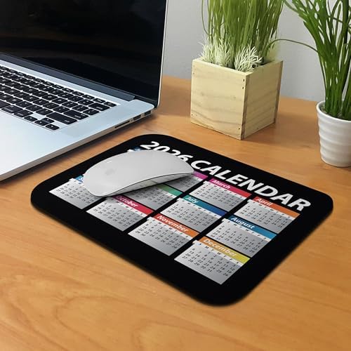 Non-Slip Rectangle Mousepad, WIRESTER Year 2026 Calendar Mouse Pad for Home, Office and Gaming Desk