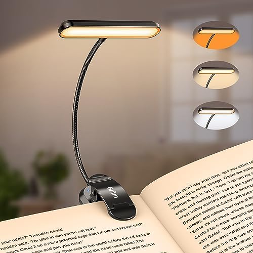 Gritin Rechargeable Book Light for Reading in Bed with 19 LED