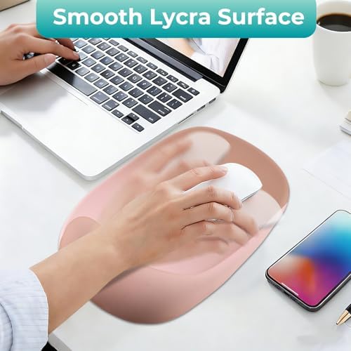 Mouse Pad with Wrist Rest Support, Ergonomic Mousepad with Comfortable Gel Cushion, Gaming Mouse Pad with Non-Slip PU Base, Relieve Pain Relief, for Home Office Computer Laptop, Brown