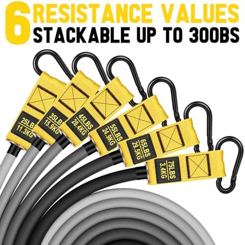 Heavy Resistance Bands for Working Out, 300lbs/360lb/420lb Exercise Bands Workout Bands with Handles, Door Anchor, Ankle Straps, Home Gym Workout Equipment for Men Fitness Strength Training Stretching