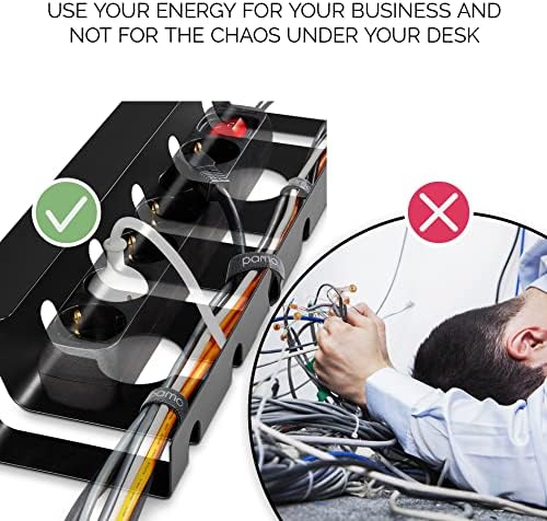 PAMO Cable Management Under Desk, Set of 2 - Black