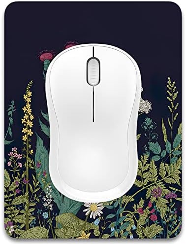 Dapesuom Small Mouse Pad, 6 x 8 Inch Thick Rubber Premium-Textured Non-Slip Portable & Washable Mini Mouse Mat for Women Men Wireless Laptops Keyboard Tray Gaming Work Computer Travel, Elegant Flower