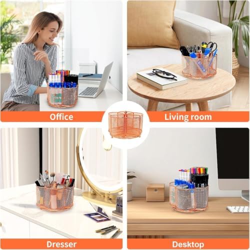 Pen Holder for Desk,360 Degree Rotating Pencil Holder Organizer