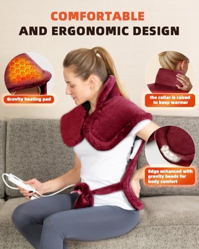 Ultra Hot Graphene Heating Pad for Neck Shoulders and Back