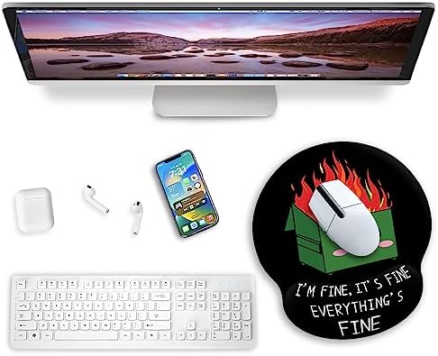 Blusabaca Dumpster on Fire Ergonomic Mouse Pad with Wrist Rest Mousepad