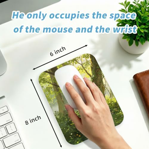 Small Mouse pad, with Edge-Sewn Design, extends Service Life by Twice, occupying the Optimal Size for the Mouse and Wrist Position. (Forest)
