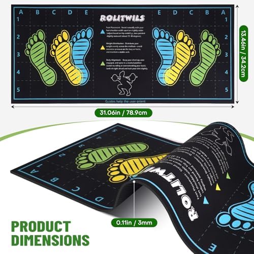 31.5'' X 13.8'' Anti-Slip Squat Mat with Foot Position Guides, Professional-Grade Exercise Mat Perfect for Squats, Leg Training and Lunges, Enhancing Muscle Activation, Versatility and Safety for Home Fitness Enthusiasts