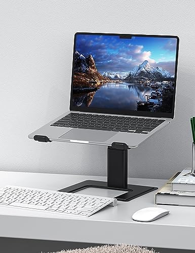 ALASHI Laptop Stand, Height Adjustable Desk Riser, 10-17.3", Black