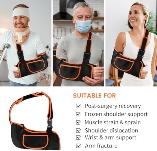 Arm Sling Shoulder Immobilizer for Men & Women, Rotator Cuff Support Brace