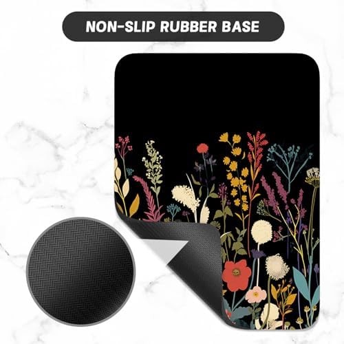 Small Mouse Pad, Mini Mouse Pad 6 x 8 Inch, Thick Rubber Waterproof Mouse Mat, Cute Mousepad for Women Men Wireless Mouse Laptops Home Office, Beautiful Flowers and Plants