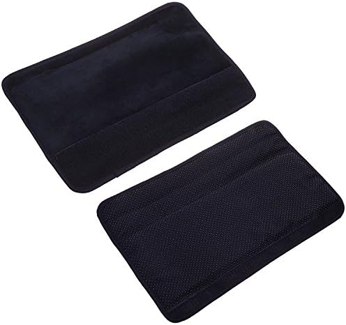 Wanty 2 Pieces Home Office Polyester Removable Durable Machine Washable Office Chair Armrest Slipcovers Covers Protect Armrests (Black)