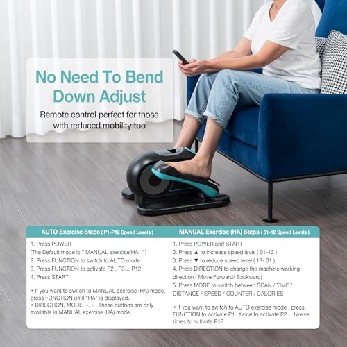 Under Desk Elliptical Exerciser Machine for Senior, Quiet for Home & Office