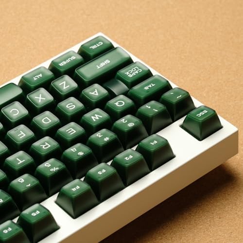 ULTRAEQUIP Emerald Jade Keycaps 142 Keys Double Shot PBT Keycaps RSA Profile, Translucent Green Shine Through, Custom Set for ISO ANSI 60, 75, 80, 95, 100% Mechanical Keyboard
