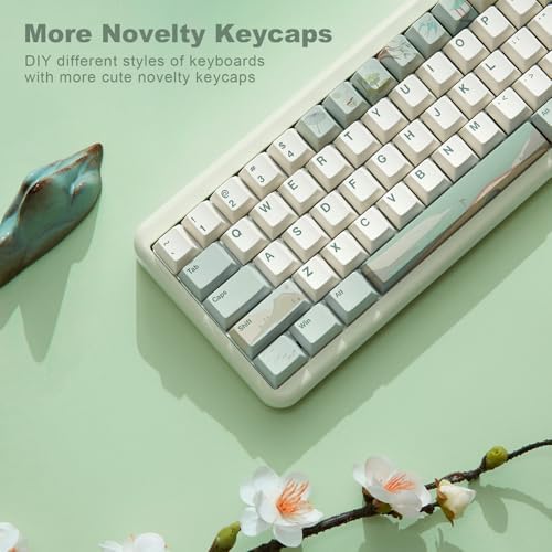 YUNZII Spring Tea 140 Keys PBT Dye-Sub Keycaps (Cherry Profile, Spring Tea)