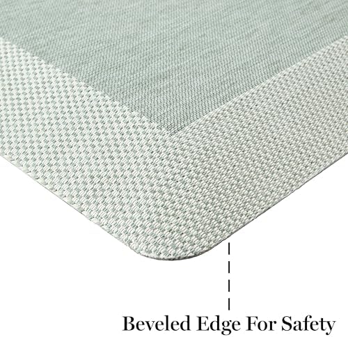 MARTHA STEWART Miles Modern Diamond Anti-Fatigue Air-Infused Kitchen Mat, Mint Green, 19.6"x32"