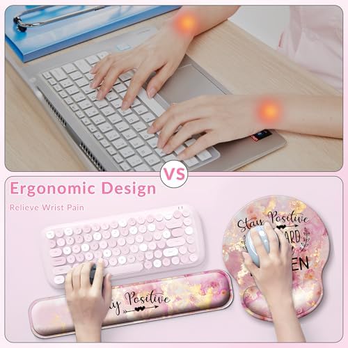 Desk Mat Set Keyboard and Mouse Pad with Wrist Rest Support