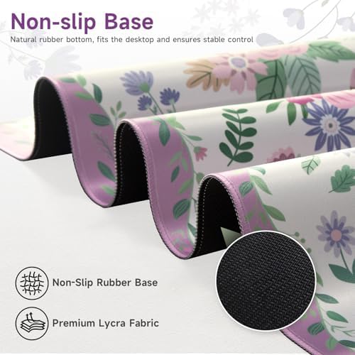 HAOCOO Purple Cloud Desk Pad, 35.4" x 15.7" Desktop Matt for Home Desk