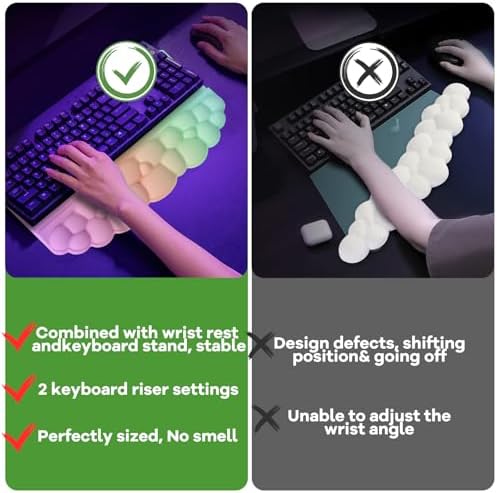 Ergonomic Wrist Rest for Keyboard, Soft Memory Foam Cloud Keyboard Stand