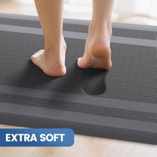 2PCS Kitchen Rugs Cushioned Anti-Fatigue Kitchen Mats Comfort Standing Mat