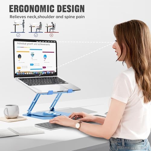 Laptop Stand for desk(360°Rotating),Aluminum laptop Riser for 10-16"Laptops