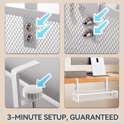 Cable Management, 15'' Under Desk Cable Management Tray No Drill