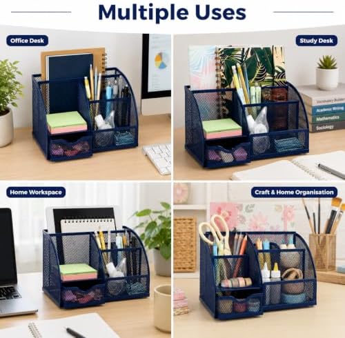Exerz Desk Organizer/Mesh Desk Tidy/Pen Holder/Multifunctional Organizer EX348