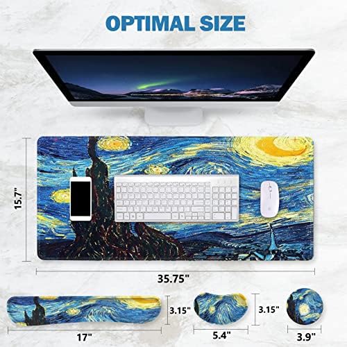 ToLuLu Large Mouse Pad, Memory Foam Keyboard Mouse Wrist Rest Support Set