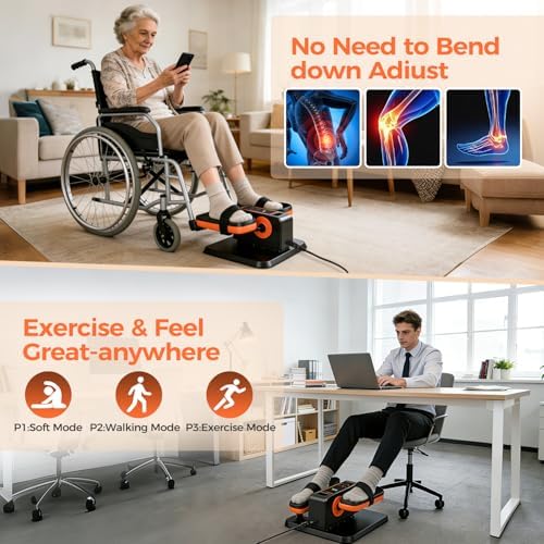 ESL Under Desk Elliptical, Electric Elliptical Leg Exerciser for Seniors