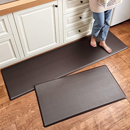 VXHCS 7/10" Extra Thick Anti Fatigue mats for Kitchen Floor, 19.7“x47.6 Standing Desk Mat Ergonomic Waterproof Mat, for Home, Office, Laundry, Black
