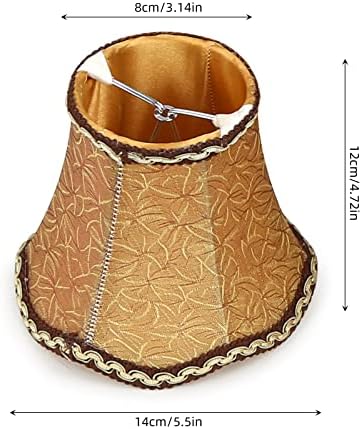 Fuloon Clip on Chandelier Lamp Shades, 3.14x5.51x4.72 in, Small Sconce Shades for Candelabra Bulbs, Rustic/European/French Country Style(6 Pack, Coffee)