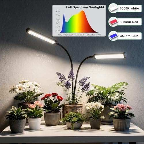 GooingTop Grow Light 100W 6000K, Super Bright White Desktop Clip Plant Lamp