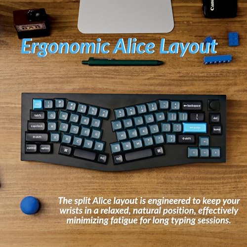 Keychron Q8 Pro QMK/VIA Programmable Wireless Custom Mechanical Keyboard, 65% Alice Layout Bluetooth/Wired, Hot Swappable, Ergonomic, Aluminum, RGB Backlit for Mac Windows Linux-Black