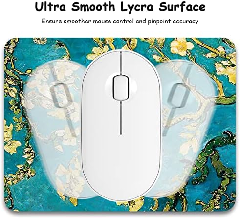Dapesuom Small Mouse Pad, 6 x 8 Inch Thick Rubber Premium-Textured Non-Slip Portable & Washable Mini Mouse Mat for Women Men Wireless Laptops Keyboard Tray Gaming Work Computer Office Travel, Flower