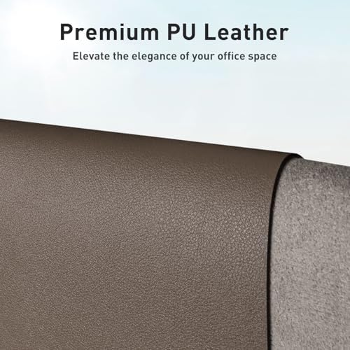 Aothia Leather Desk Pad Protector, Office Mat, Large Mouse Pad, Non-Slip PU Leather Blotter, Laptop Desk Pad, Waterproof Writing Pad for Office and Home (Coffee, 31.5" x 15.7")
