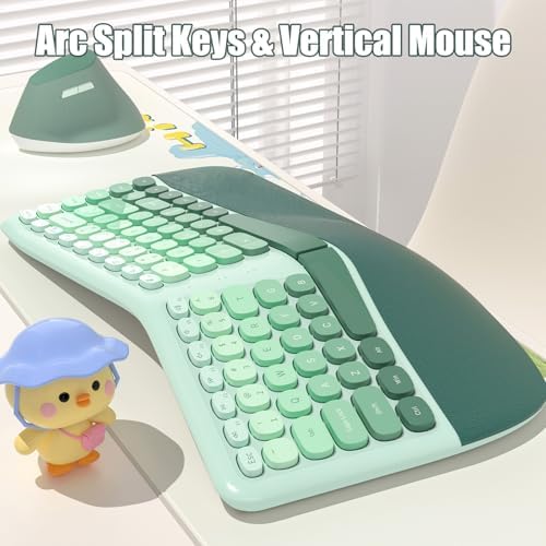 Wireless Keyboard and Mouse Combo, Ergonomic Design with Wrist Rest