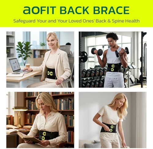 aoFIT Back Brace for Lower Back Pain Relief,Back Support Belt for Women & Men Breathable Design Lower Back Pain Relief for Herniated Disc, Sciatica, Scoliosis