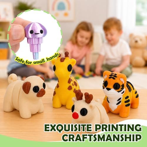 40PCS Mini 3D Printed Animals, Articulated Fidget Toys for Kids