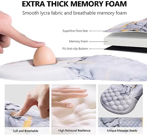Ergonomic Mouse Pad with Wrist Support and Keyboard Wrist Rest Set