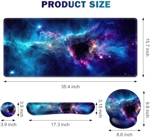 Mouse Pad, 4in1 Mousepad + Keyboard Wrist Rest+Mouse Wrist Rest+Coaster Set