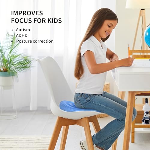 Inflated Wobble Cushion,Circular Non-slip Texture for Comfortable Sitting,Extra Thick Dyna Disc with Pump for Core Strength,Wiggle Seat to Improve Posture,Fitness,660lb Load Capacity