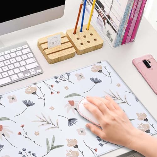 Flowers Extended Big Mouse Pad Large,XL Gaming Mouse Pad Desk Pad,31.5x11.8inch Long Computer Keyboard Mouse Mat Mousepad with 3mm Non-Slip Base and Stitched Edge for Home Office Work