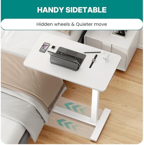 OLIXIS Bedside Table, Mobile Standing Desk, Bed Table for Apartment