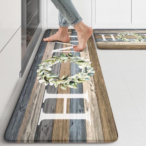 KIMODE Kitchen Mats 2PCS Cushioned Anti Fatigue Kitchen Mats for Floor