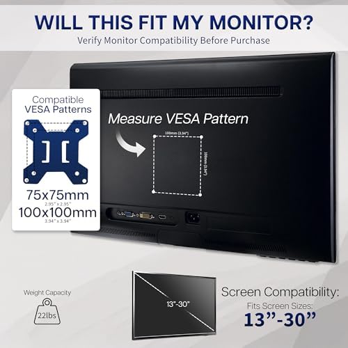 VIVO Steel VESA Compatible Plate Mounting Kit, 75x75mm and 100x100mm, Quick Release Removable VESA Bracket, Easy Computer Monitor Mounting, Hardware Included, Black, PT-SD-VA01A