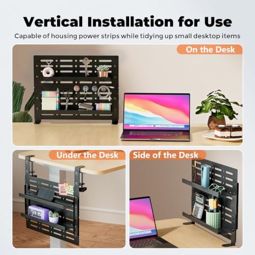 JOY worker 4-in-1 Clamp on Above/Under Desk Pegboard Cable Management Tray