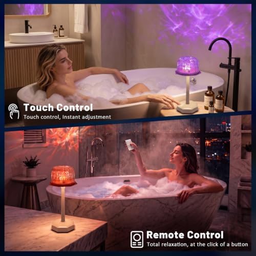 Waterproof Shower Lamp, Bathroom Light with 16 Color Ocean Wave Projector