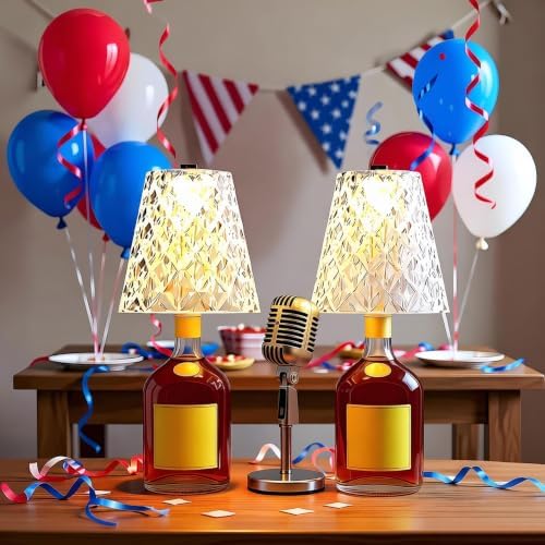 2 Pack Wine Bottle Lamp Crystal Clear