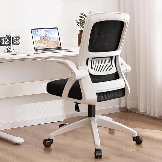Office Chair, Ergonomic Desk Chair Breathable Mesh Chair Swivel Chair with Flip-Up Arms and Lumbar Support Computer Chair for Home Office